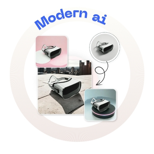 Example of AI-generated product photos in different realistic scenes